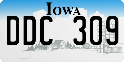 IA license plate DDC309