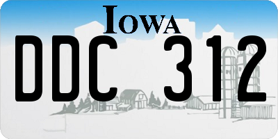 IA license plate DDC312
