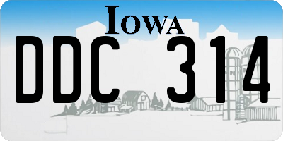 IA license plate DDC314