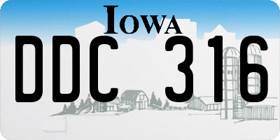 IA license plate DDC316