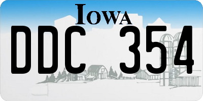 IA license plate DDC354