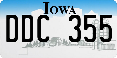 IA license plate DDC355