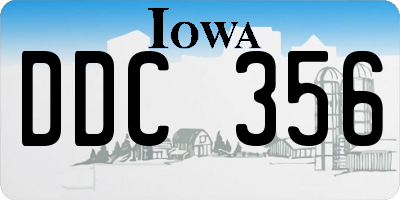 IA license plate DDC356
