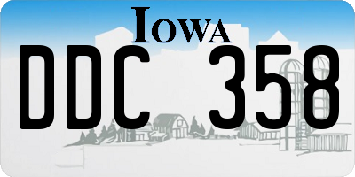 IA license plate DDC358