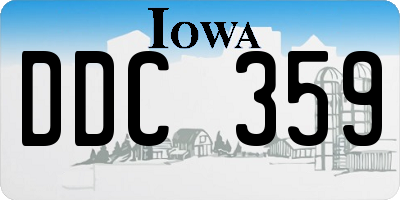 IA license plate DDC359