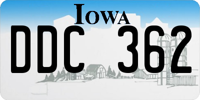 IA license plate DDC362