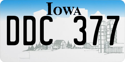 IA license plate DDC377