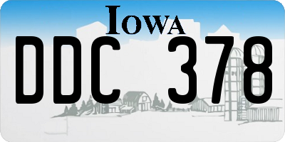 IA license plate DDC378