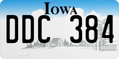 IA license plate DDC384