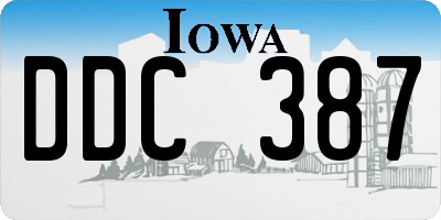 IA license plate DDC387