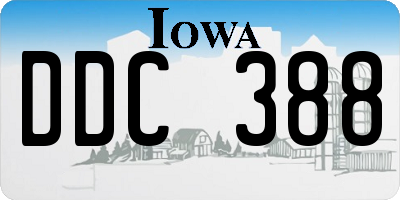 IA license plate DDC388