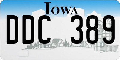 IA license plate DDC389