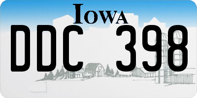 IA license plate DDC398