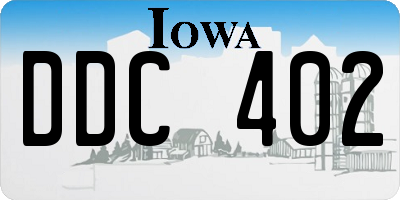 IA license plate DDC402