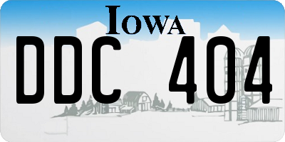IA license plate DDC404