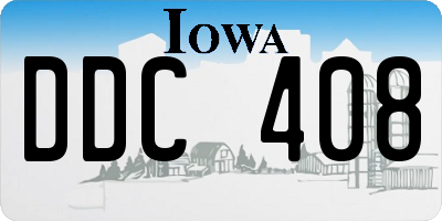 IA license plate DDC408