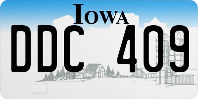 IA license plate DDC409