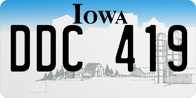 IA license plate DDC419