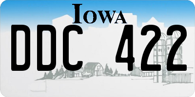 IA license plate DDC422