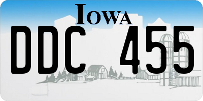 IA license plate DDC455