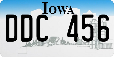 IA license plate DDC456