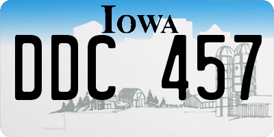 IA license plate DDC457