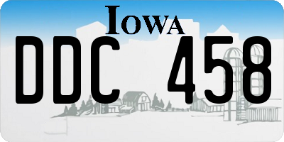 IA license plate DDC458