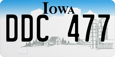 IA license plate DDC477