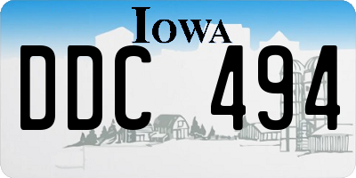 IA license plate DDC494