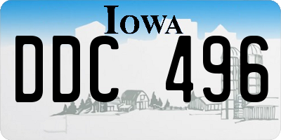 IA license plate DDC496