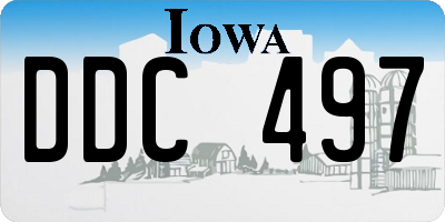 IA license plate DDC497