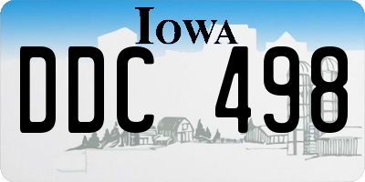 IA license plate DDC498