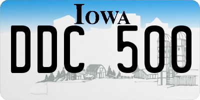 IA license plate DDC500