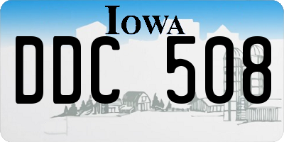 IA license plate DDC508