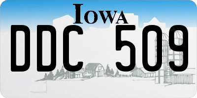 IA license plate DDC509