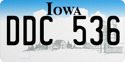 IA license plate DDC536