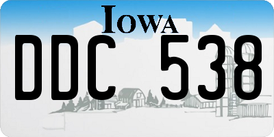 IA license plate DDC538
