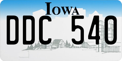 IA license plate DDC540
