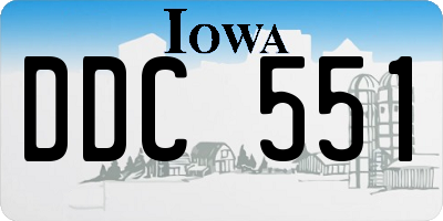 IA license plate DDC551