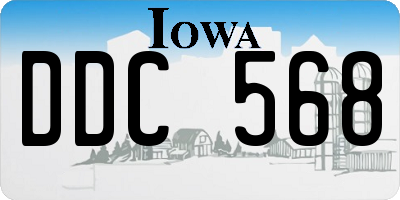 IA license plate DDC568