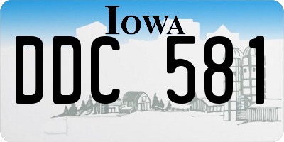 IA license plate DDC581
