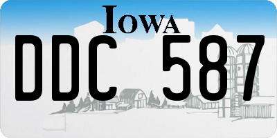 IA license plate DDC587