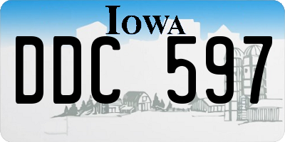 IA license plate DDC597