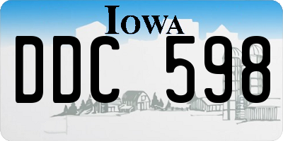 IA license plate DDC598