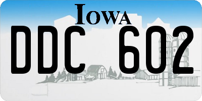 IA license plate DDC602