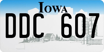 IA license plate DDC607