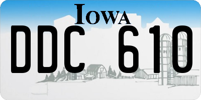 IA license plate DDC610