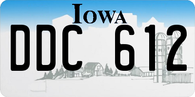 IA license plate DDC612