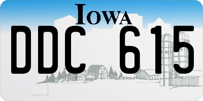IA license plate DDC615