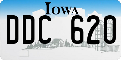 IA license plate DDC620